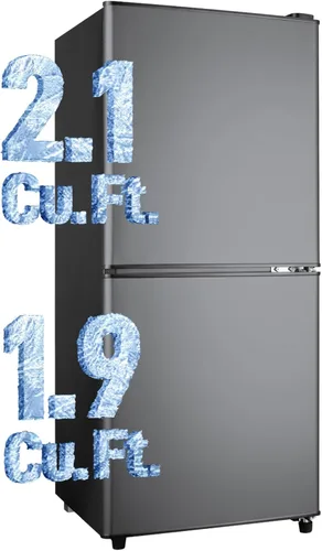 Miniatura 13 de Anypro Refrigerador de 2.9 pies cúbicos con congelador, refrigerador de doble puerta con control de temperatura de 7 niveles, luz LED, estantes