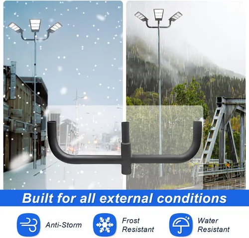 Miniatura 4 de Adaptador de espiga de bocina de toro cuádruple de 180 grados para 3 luces, soporte de montaje de luz al aire libre para poste redondo, espigas