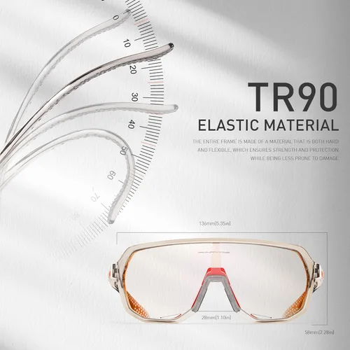Miniatura 5 de KAPVOE Gafas de ciclismo fotocromáticas para hombres y mujeres, gafas de sol de bicicleta de montaña, gafas deportivas con protección UV Rojo Marrón