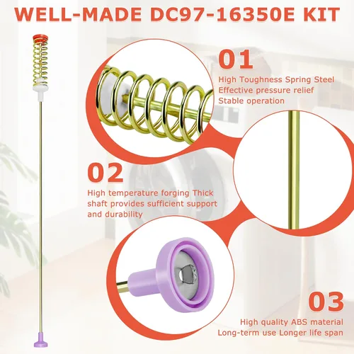 Miniatura 4 de Varillas de suspensión WA45H7000AW/A2 WA45H7200AW/A2 WA422PRHDWR/AA (65.5cm) para lavadora Samsung WA400PJHDWR WA5451ANW WA45N3050AW/A4