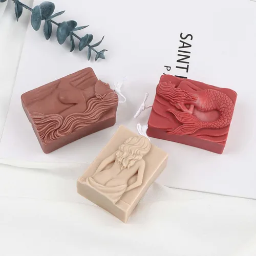 Miniatura 6 de Grainrain Jabón de silicona que hace el molde de la muchacha desnuda vela hecha a mano moldes de jabón artesanal (SXY002)