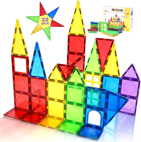 Miniatura 10 de MAGBLOCK Bloques Magnéticos - Azulejos Magnéticos Juguetes para Niños Pequeños Bloques de Construcción Magnéticos Conjunto de Imanes Preescolar