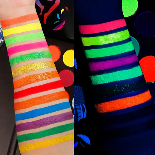 Miniatura 5 de Afflano Paleta de sombras de ojos de neón colorida, alta pigmentación, maquillaje brillante para el día del orgullo, sombra de ojos arco iris, Neón