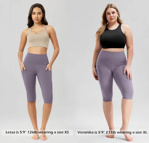 Miniatura 2 de ODODOS - Leggings tipo capri de mujer, no se traslucen y modelan el abdomen, con cintura alta y bolsillos para hacer yoga, atletismo, ejercicio