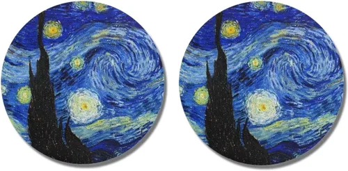 Yewattles Paquete de 2 posavasos universales para vehículos con noche estrellada, impermeables, antideslizantes, extraíbles, para automóvil,