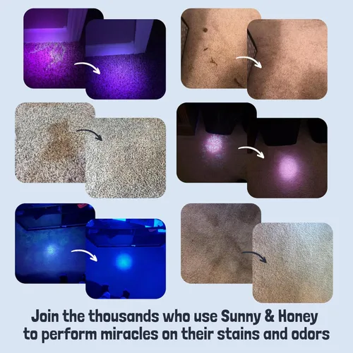 Miniatura 9 de Sunny & Honey Removedor de manchas y olores de mascotas, limpiador enzimático para orina de perro y excremento en alfombras y muebles, spray