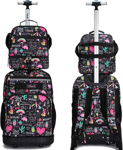 Miniatura 2 de Tilami Mochila con ruedas, mochila para laptop de 19 pulgadas con ruedas y lonchera