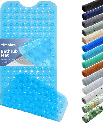 Miniatura 14 de Yimobra - Tapete original para bañera antideslizante extralargo con ventosas grandes y agujeros de drenaje, lavable a máquina