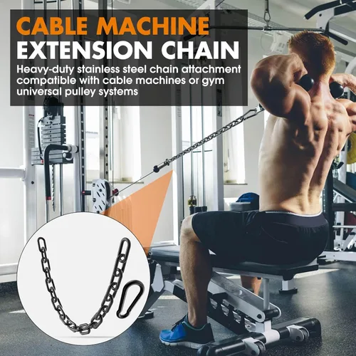 Miniatura 4 de Cadena de extensión de 23.6 pulgadas para equipo de ejercicio, extensión de cadena de fitness para máquina de entrenamiento, accesorio de cadena