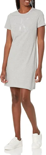 Calvin Klein Vestido tipo camiseta básico de manga corta para mujer