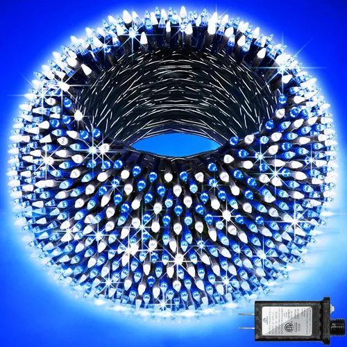 Miniatura 9 de QUHUATU - Guirnalda de 300 luces led de Navidad de 75 pies, 12 modos de iluminación, con memoria de temporizador, para árbol de Navidad, interiores