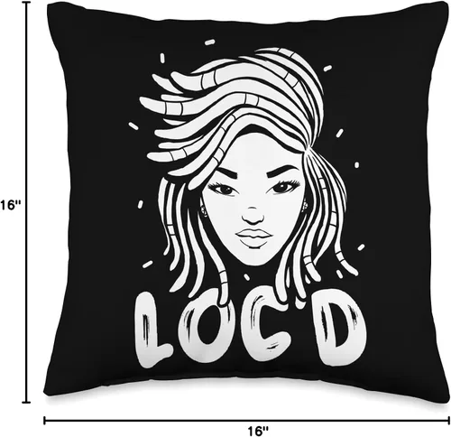 Miniatura 4 de Locs Afro Dreadlocks Love Natural Beauty Hair It's the Locs for Me-Afro Hair - Almohada negra americana africana, 16 x 16 pulgadas, multicolor