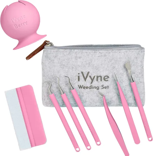 Miniatura 8 de iVyne Kit de herramientas de deshierbe de vinilo de alta calidad y recolector de desechos de deshierbe herramientas de agarre suave con bayas