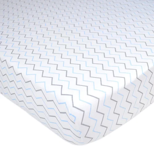 Miniatura 41 de American Baby Company Sábana bajera ajustable para mini cuna 100% algodón natural, de 38" x 24", suave y transpirable, sábana pequeña tipo nido Azul