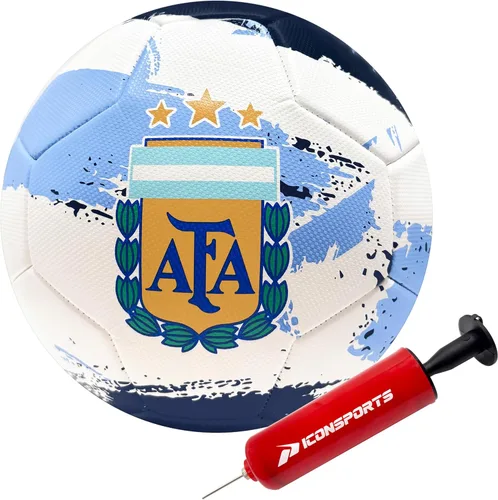 Miniatura 12 de Icon Sports Balón de fútbol de la Asociación Argentina de Fútbol con licencia Messi-Blanco