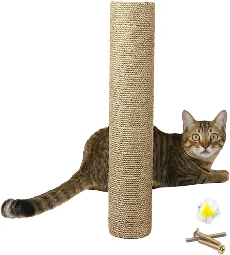 Poste rascador de madera natural de 24 pulgadas para rascador de gato, pieza de repuesto para rascador de escalada en torre, grande, 3.54 pulgadas