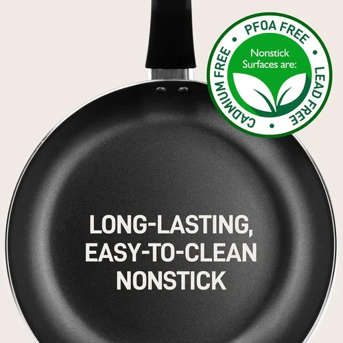 Miniatura 5 de NutriChef NCCWA13.5 - Juego de utensilios de cocina antiadherentes de 13 piezas, sin PTFE/PFOA/PFOS, resistentes al calor, ollas de cocina, Negro