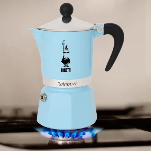 Miniatura 3 de Bialetti 5043 - Cafetera espresso arcoíris, Azul Claro