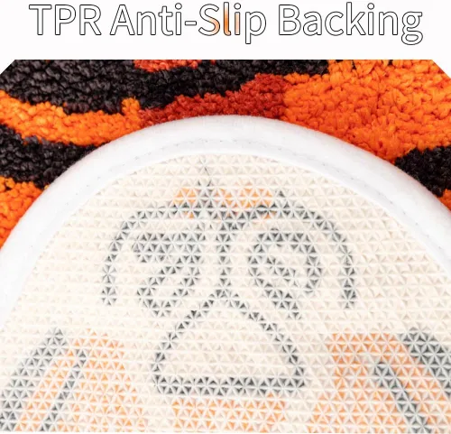 Miniatura 6 de Tapete de baño de tigre para baño, diseño de dibujos animados de tigre naranja, antideslizante, absorbente y pequeño, decoración de baño, alfombra