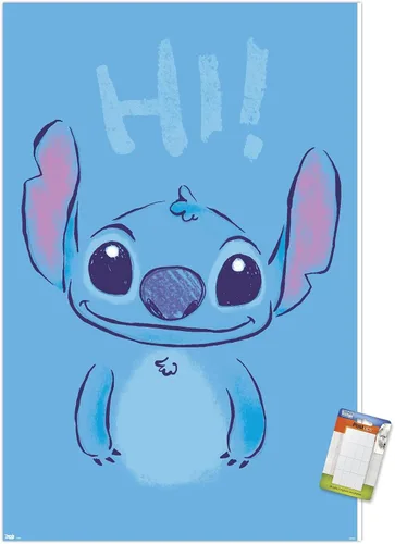 Miniatura 13 de Trends International Disney Lilo and Stitch - Póster de pared Hi Wall, 14.725 x 22.375 pulgadas, versión enmarcada de madera de granero