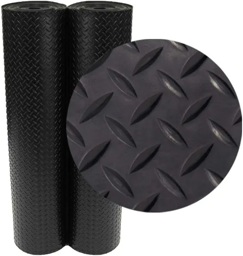 Miniatura 11 de Rollos de piso de goma de placa de diamante Rubber-Cal - 3 mm x 1.2 m x 0.3 m - Negro