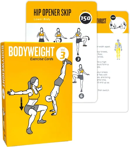 Miniatura 10 de Tarjetas de entrenamiento con rodillo de espuma, 62 tarjetas de ejercicios de gran tamaño de 5 x 3.5 pulgadas, tarjetas de fitness para mujeres