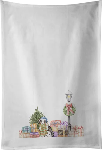Miniatura 61 de Caroline's Treasures CK8100WTKT - Juego de 2 toallas de cocina con diseño de bulldog francés con diseño de país de las maravillas navideñas