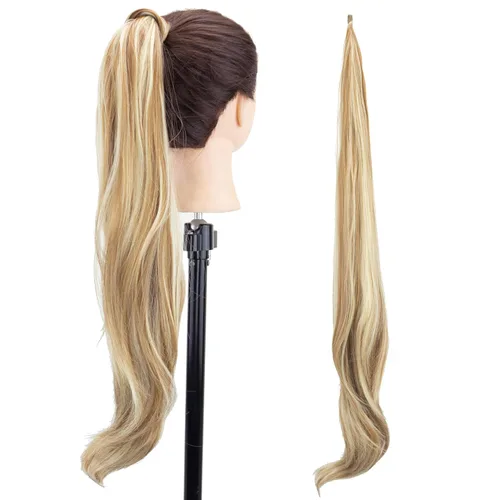 Miniatura 12 de IMISSU Extensión de pelo de cola de caballo flexible Colas de caballo Hairpieces (Piano Rubio Sucio)