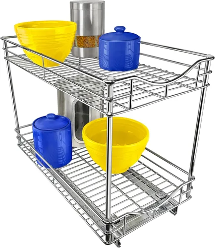 Miniatura 6 de Lynk - Organizador profesional para armario de cocina con dos niveles, para sacar y guardar debajo del gabinete, sirve de organizador para despensa
