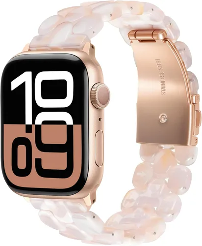 Miniatura 13 de V-MORO Correa de resina compatible con Apple Watch Series 7/8/9/10/11 de 1.614 pulgadas/1.575 pulgadas/1.496 pulgadas/1.654 pulgadas, correa ligera