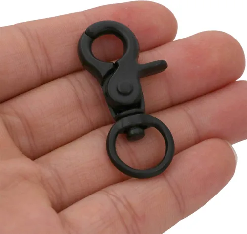 Miniatura 3 de BIKICOCO Gancho giratorio de 1/2 pulgada, cierre de pinza de langosta, clip de resorte, extremo de junta tórica, negro, paquete de 20 negro x 20