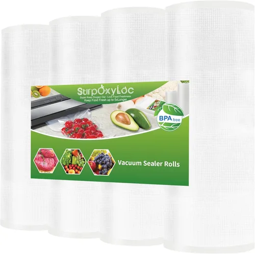 Miniatura 6 de Paquete de 2 bolsas selladoras al vacío de 11 x 50 pulgadas sin BPA, resistentes, ideales para almacenamiento de sellos al vacío y al vacío