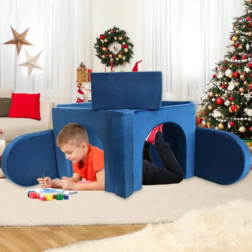 Miniatura 2 de Sofá modular de juego para niños, 10 piezas, sofá convertible de fortaleza y cojín para niños, sofá de suelo para dormir, sala de juegos, dormitorio