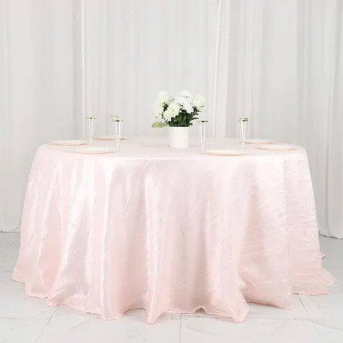 Miniatura 14 de Tableclothsfactory Mantel rectangular de tafetán arrugado de acordeón azul polvoriento, de 60 x 102 pulgadas, perfecto para ceremonias de boda