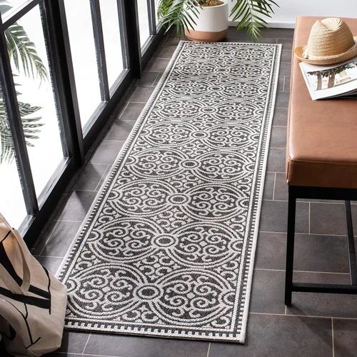 Miniatura 19 de SAFAVIEH Alfombra lavable para exteriores Linden Collection - 4 x 6 pies, aguamarina y crema, no desprende pelusa y fácil de limpiar, ideal