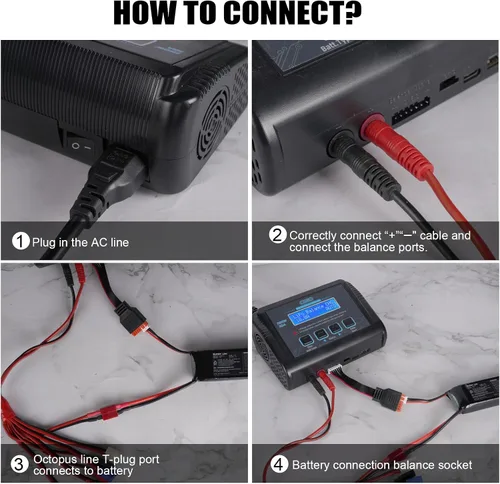 Miniatura 3 de LiPo Cargador RC Balance Cargador de batería rápido Descargador 150W 10A AC/DC Cargadores de batería para 1-6S Life Li-ion LiHV NiCd NiMH PB