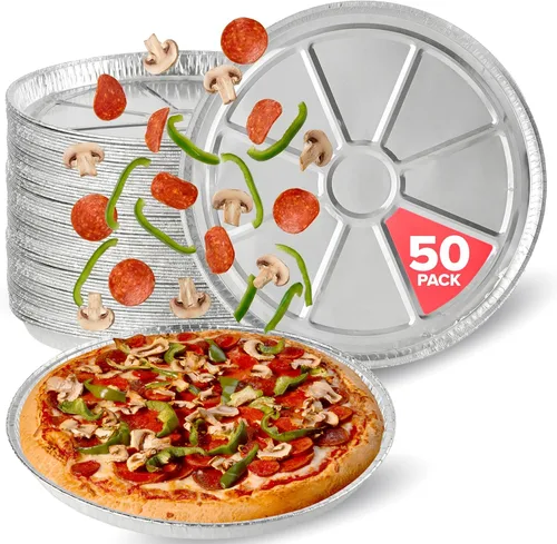 Miniatura 9 de (Paquete de 25) Moldes de Pizza de Aluminio de 12 Pulgadas Desechables Redondos de Papel de Aluminio para Pizzas Personales Individuales, Molde