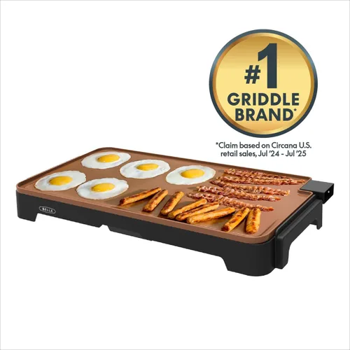 Miniatura 2 de bella Plancha eléctrica XL de titanio de cerámica, haz 15 huevos a la vez, revestimiento antiadherente ecológico saludable, limpieza sin Cobre
