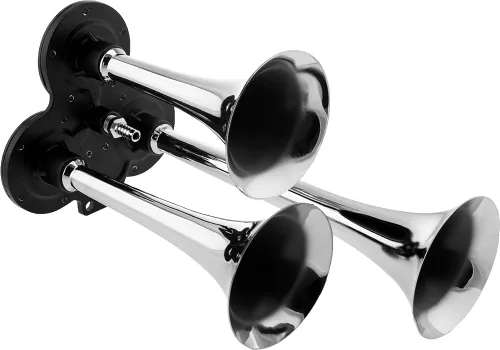 Miniatura 2 de Vixen Horns Kit de bocina de tren para camiones/coche/motocicleta. Sistema completo con compresor de aire dual, 3 trompetas. Db súper ruidoso. Se