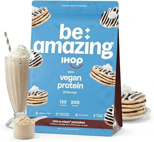 Miniatura 9 de BE AMAZING Proteína vegana en polvo, avena de azúcar morena, 0.71 onzas de proteína de guisante a base de plantas, fibra prebiótica, baja