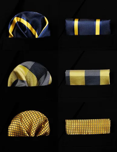 Miniatura 46 de HISDERN Juego de corbatas extralargas para hombre y pañuelo de bolsillo de 63 pulgadas, colección XL, caja de regalo, corbata, lote de 3