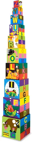 Bloques para montar de Melissa & Doug deluxe, 10 piezas con alfabeto