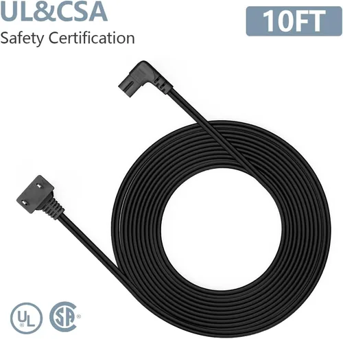 Miniatura 5 de Cable de alimentación de TV, cable de alimentación universal de 2 clavijas en ángulo no polarizado de 18 AWG, NEMA 1-15P a IEC320 C7 Figura 8