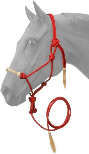 Miniatura 3 de Tough1 - Cabestro de cuerda para la nariz de cuero crudo con plomo Verde cazador