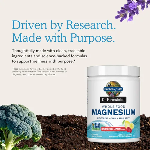 Miniatura 6 de Garden of Life Dr. Formulated, Magnesio de alimentos integrales, limón frambuesa, 14.9 oz (421.5 g)