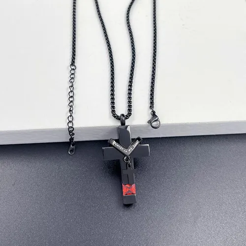Miniatura 6 de YOUFENG Collares de urna de piedras de nacimiento para cenizas, cruz cremación, urna para cenizas humanas, recuerdo conmemorativo, medallón