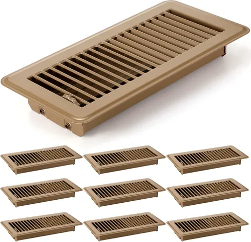 Miniatura 9 de 4 cubiertas de ventilación de piso de 10'', rejillas de piso de servicio pesado, cubiertas de ventilación de calor de metal con acabado a prueba