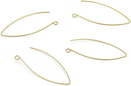 Miniatura 8 de Adabele 50 Uds. de latón crudo redondo Huggies Leverback Pendientes Ganchos Earwire Conector No Plateado/Recubierto para Pendientes Joyería