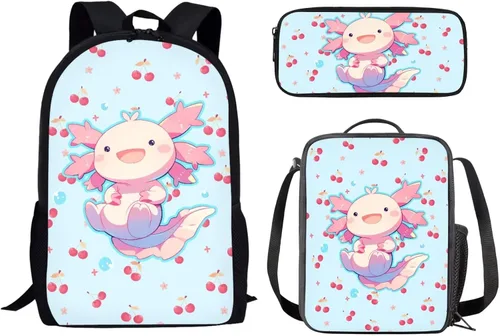 Miniatura 22 de Paquete de 3 bolsas escolares con estampado de bandera estadounidense para niños, mochila de gran capacidad para laptop, con cremallera, estuche