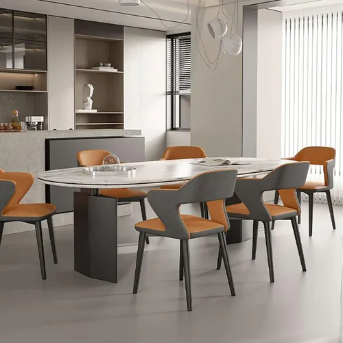 Miniatura 5 de Juego de sillas de comedor, silla decorativa de tela impermeable transpirable con marco resistente, sillas de acento con respaldo alto para oficina